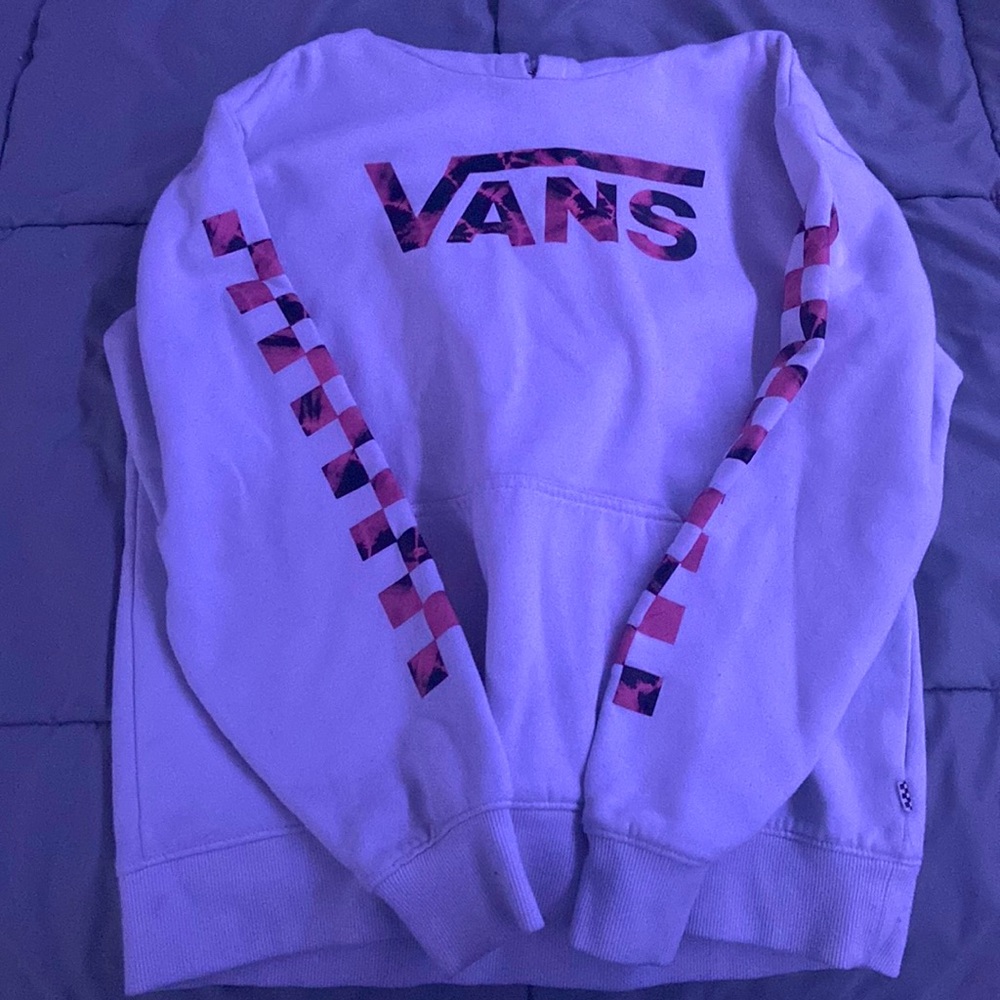 Women’s small, white with pink and black marble writing